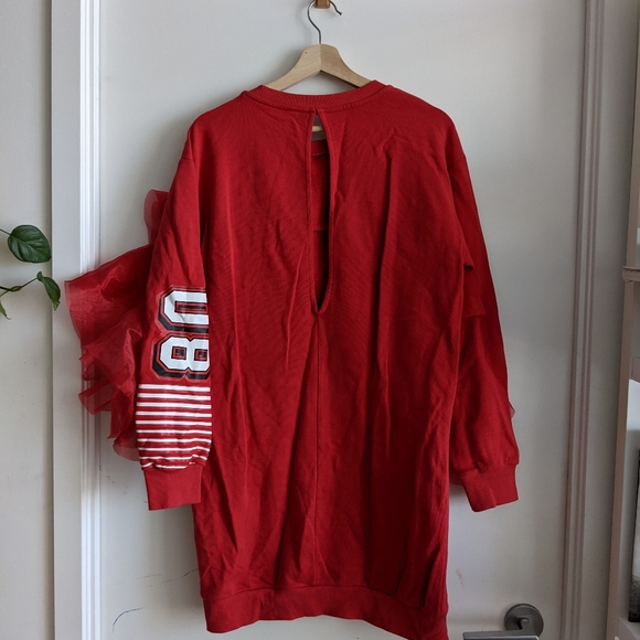 ASOS Future Print Sweat Dress with Tulle Detail - Picture 5 of 5